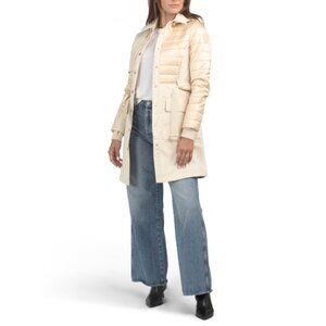 PAJAR Blonde Opal Mid Length Mixed Media Trench Coat